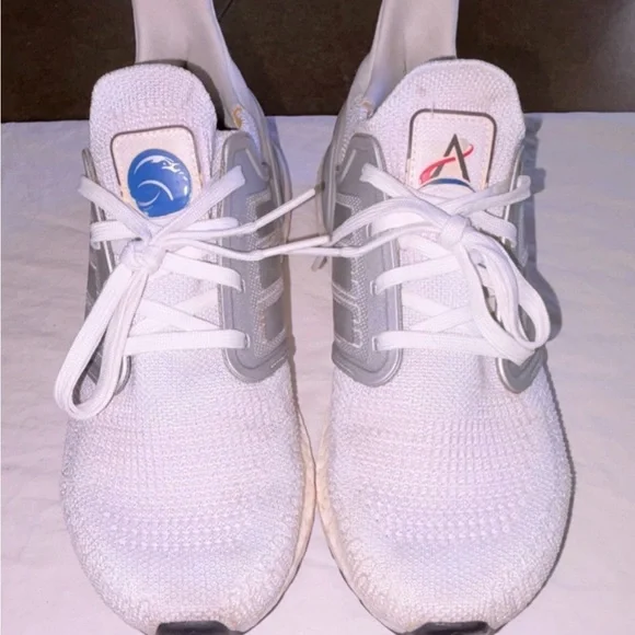 adidas Ultraboost 21 NASA Men's Running Shoes White Silver Orange US Size 8 - Picture 2 of 4